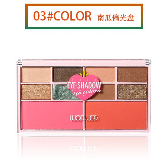 Bảng phấn mắt má tạo khối đa năng Wodwod Eyeshadow Ten Colors 10 ô