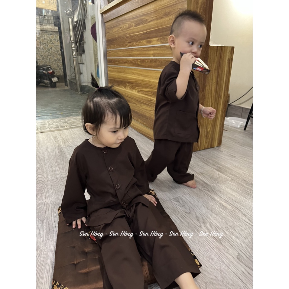 Đồ bà ba cho bé trai bé gái - quần áo lam đi lễ chùa đi chơi - set baba trẻ em vải kate Nhật BBB