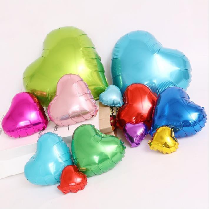 Bóng trái❤️tim tráng nhôm (25cm) nhiều mầu
