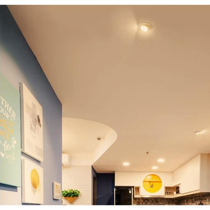 Bộ 7 Đèn Led âm trần đế xoay 360 độ 12w, đèn soi tranh, đèn trang trí shop.