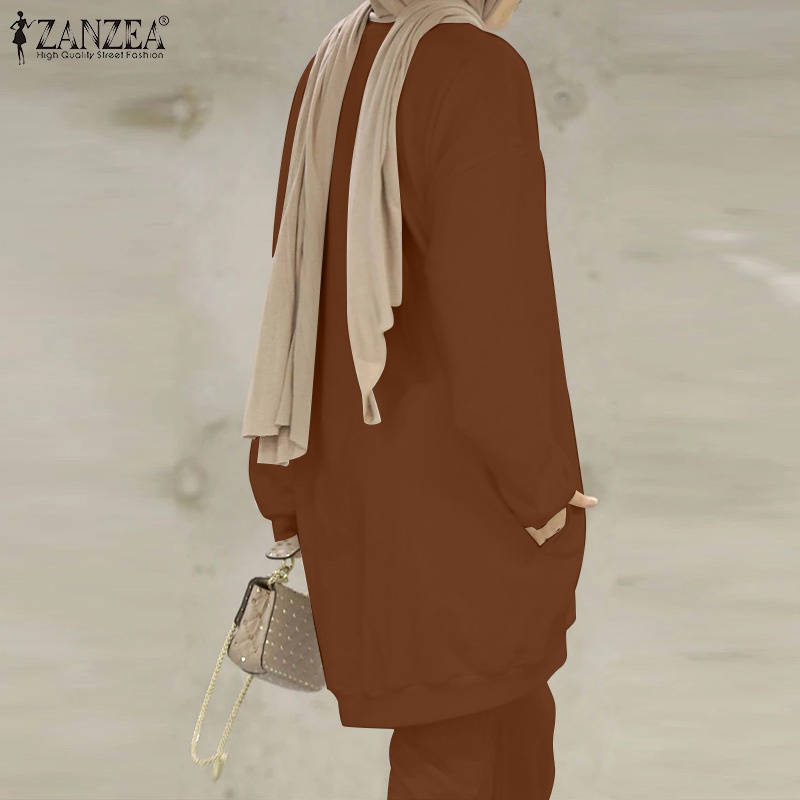 Bộ quần áo ZANZEA tay dài thời trang Hồi Giáo dành cho phái nữ