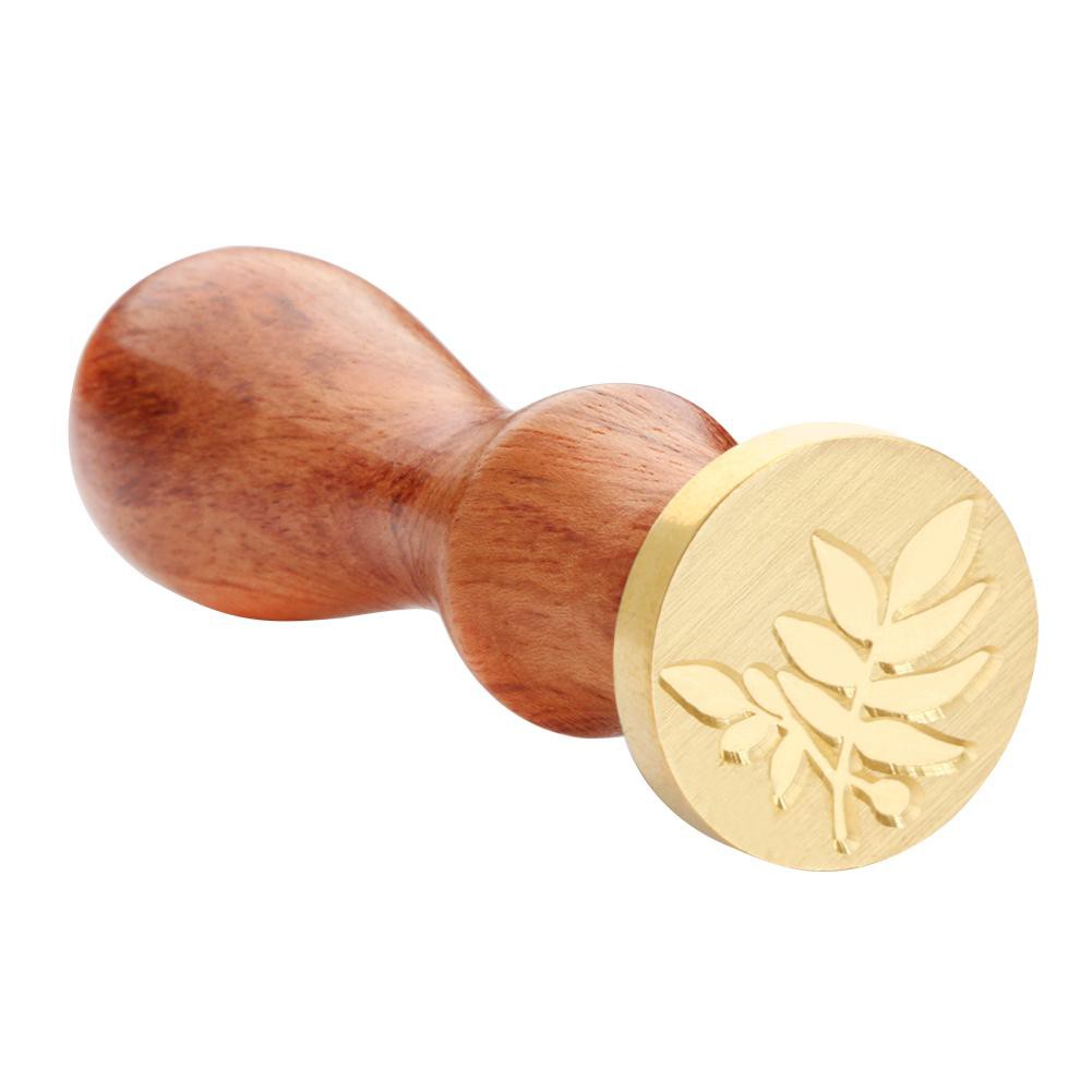 Con Dấu Cán Gỗ Họa Tiết Hoa Phong Cách Retro