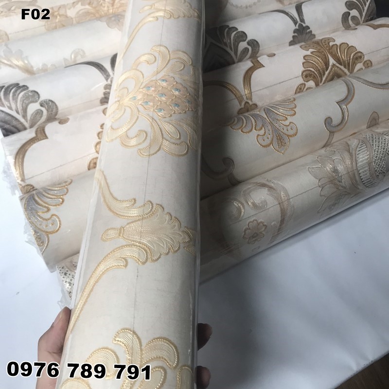 [THANH LÝ] Giấy Dán Tường Phòng Ngủ Cao Cấp Vân Nổi Lụa Thô Không Keo Khổ 53cm, Màu Đẹp Sang Trọng Nhiều Mẫu Lựa Chọn