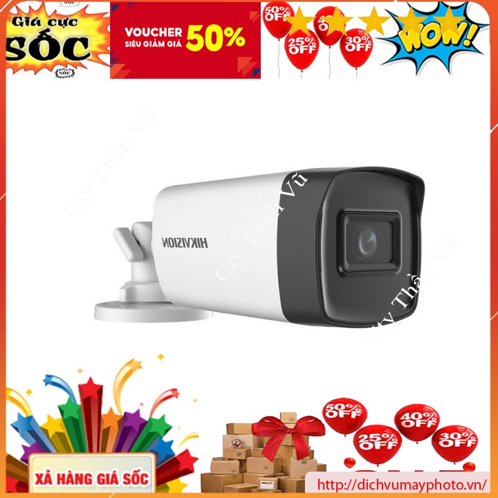 Camera giám sát TVI Hik 5MP Thân vỏ nhựa Có Mic mã DS-2CE16H0T-ITPFS