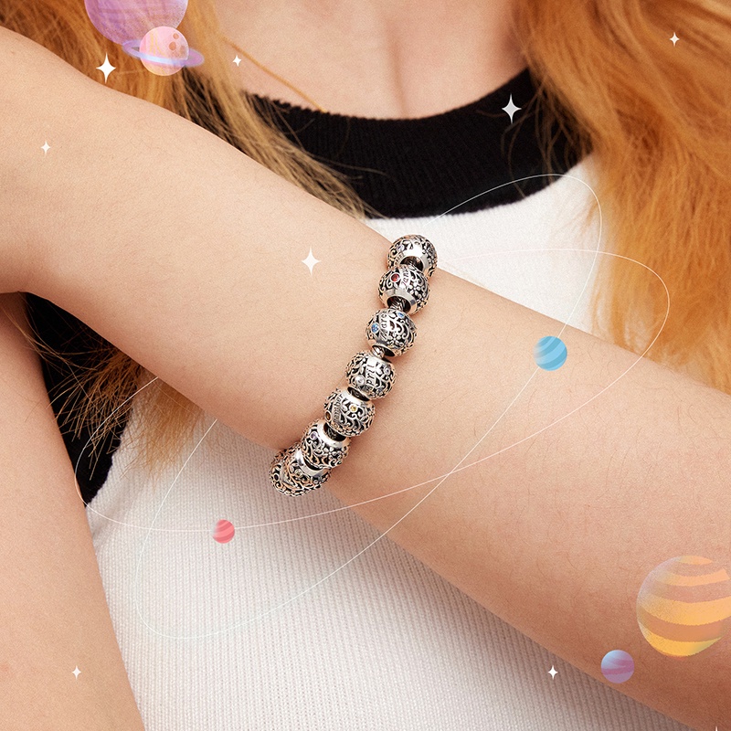 Hạt trang trí vòng tay Bamoer bằng bạc diy xinh xắn SCC1385