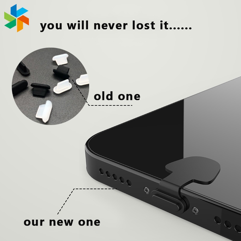 Ốp Điện Thoại Có Cổng Sạc Chống Bụi Chống Mất Mới Cho Iphone/type-c JP6