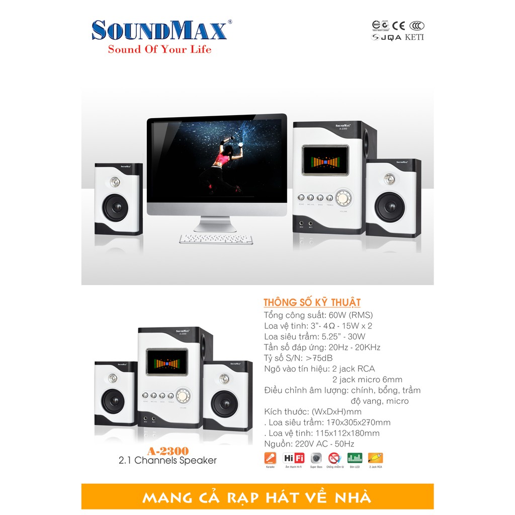 Loa vi tính SoundMax A2300 - Hàng chính hãng full box new 100%