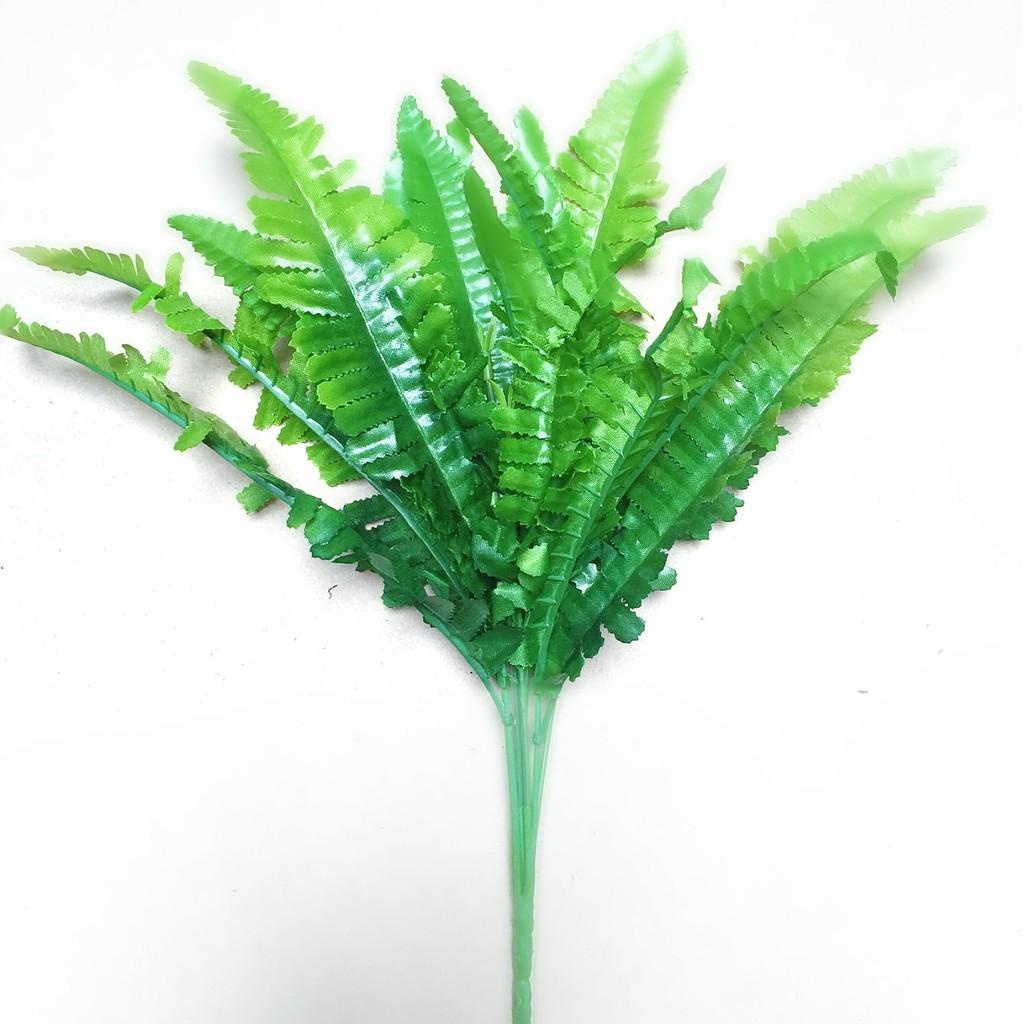 Cây giả - Cụm Dương Xỉ Vải dài 36cm - Cụm lá giả trang trí hàng rào, tường cỏ, cành điểm