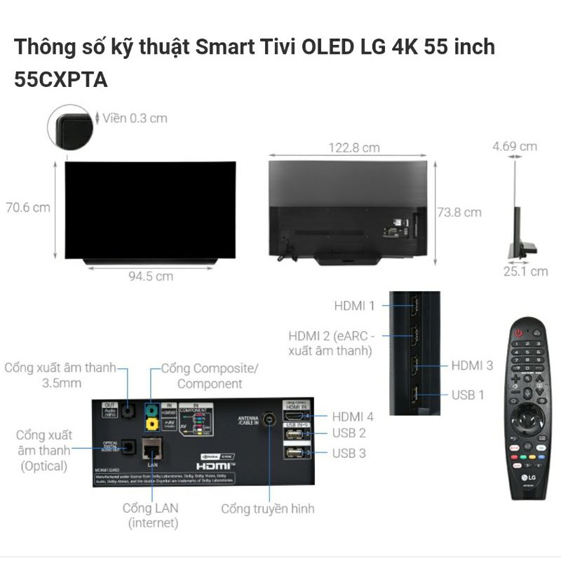 Tivi OLED LG 4K 55 inch 55CXPTA new seal giá sốc