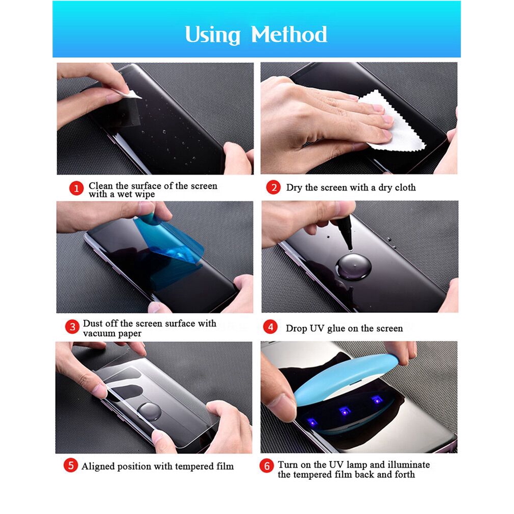 Kính cường lực cong HD trong suốt keo UV dính chắc dán tràn viền màn hình điện thoại cho Sony Xperia 5 1 Xz5 Xz4 Xz3