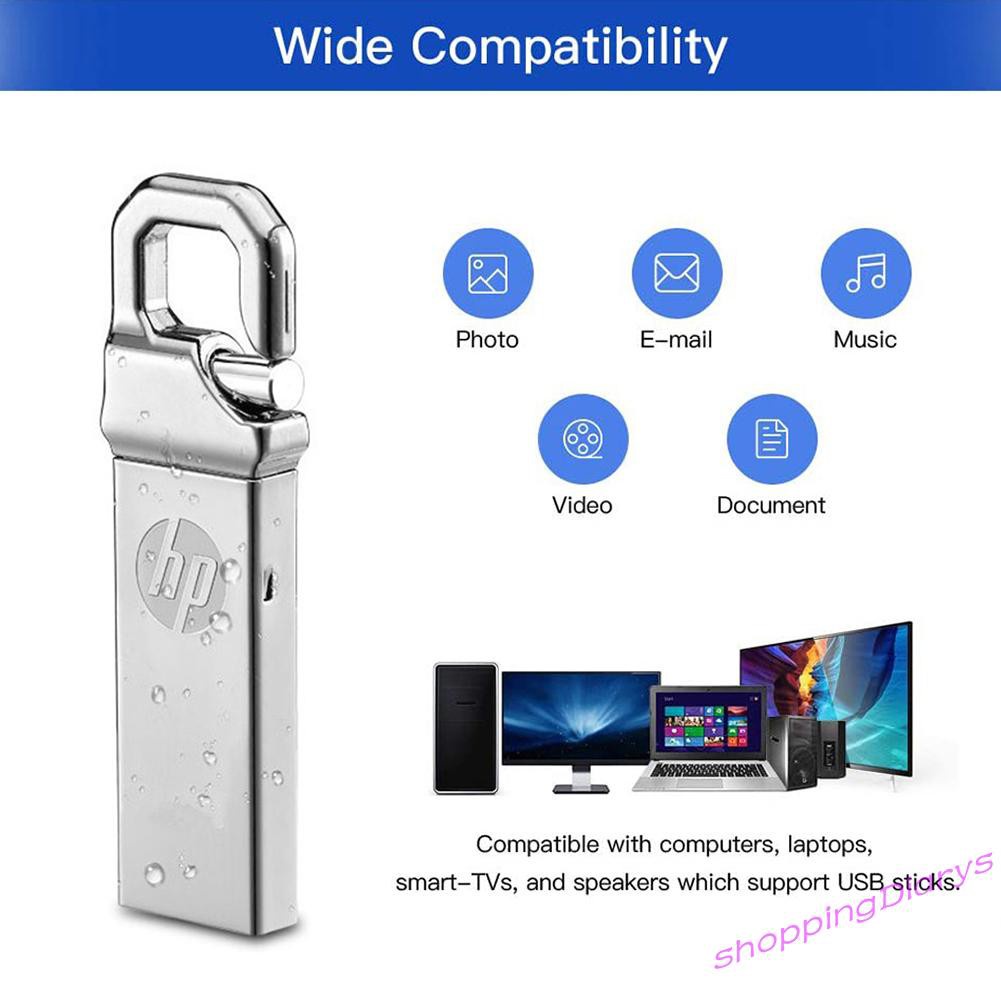 ✤Sh✤ HP USB2.0 Pendrive Flash Drive Metal Waterproof High Speed U Disk Flashdisk