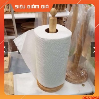 Cọc gỗ cắm cuộn giấy lau đa năng cao cấp