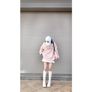 Áo nỉ sweater hồng phấn Strawbery