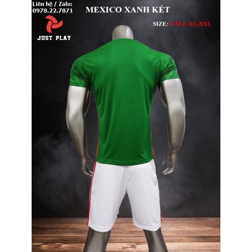 Bộ Quần Áo Bóng Đá Mexico World Cup 2022 Sân Nhà Màu Xanh