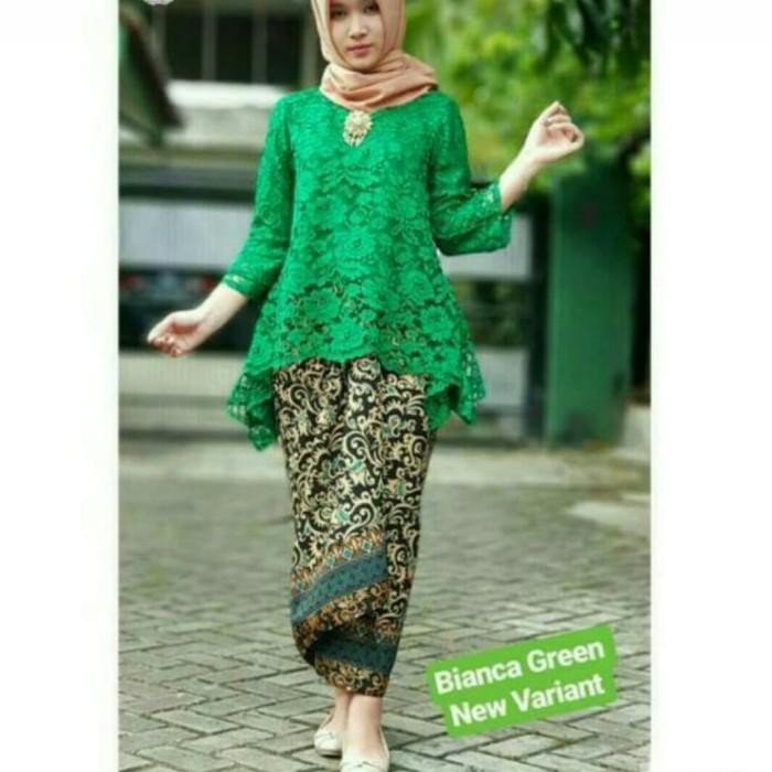 Áo kiểu màu xanh lá phong cách Brocade Rinjani | Áo kiểu Javanese hiện đại | Fhasion phụ nữ | Baik
