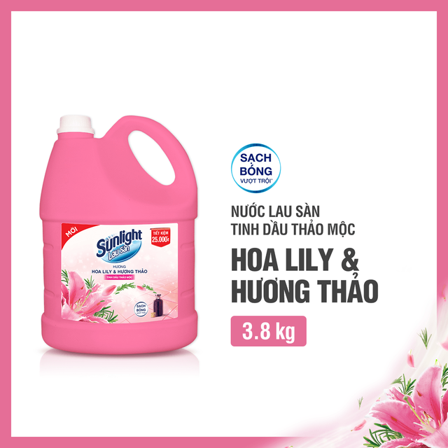 Sunlight lau sàn Tinh Dầu Thiên Nhiên Hoa Lily, can 3.8kg
