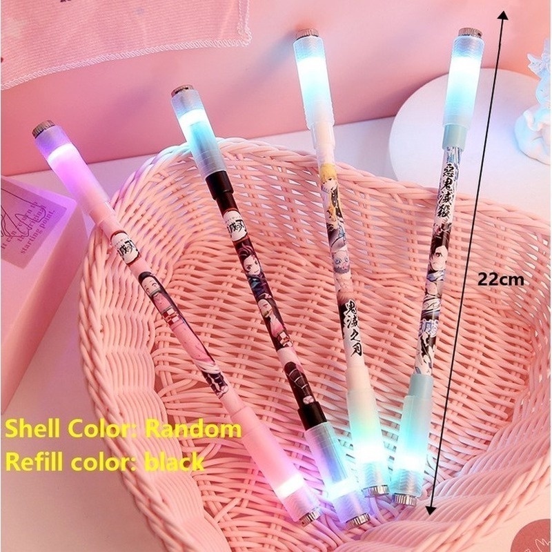Bút Bi Xoay Ngón Tay Có Đèn Led Phát Sáng Độc Đáo Tiện Dụng Cho Học Sinh