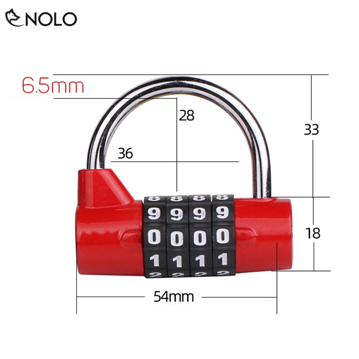 Ổ Khóa Chữ U 5 Số JINKU LOCK Model M408 Càng 6.5mm Chống Cắt Chống Khoan Chống Cưa Chịu Va Đập