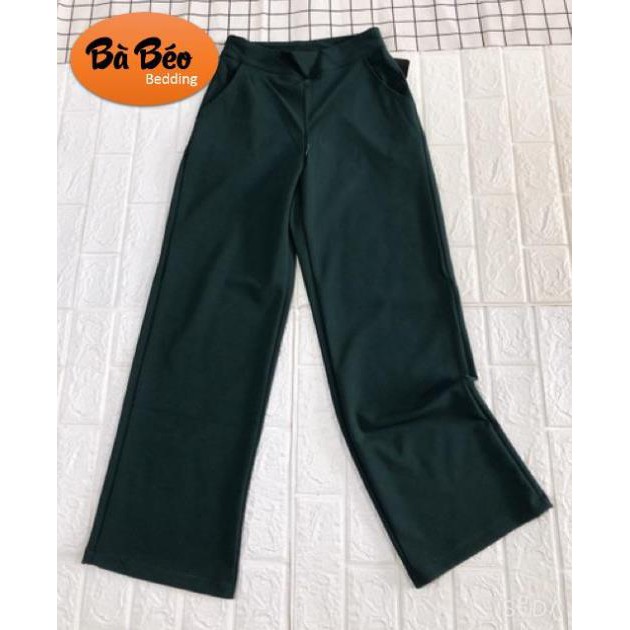 Quần ống rộng khoá sườn màu hót vải cát hàn
