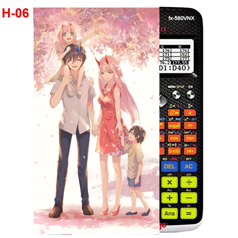 Decal Máy tính CASIO fx570, fx580 ....anime Darling in the FranXX - Chiến Trận Người Máy - DarliFra - DariFura
