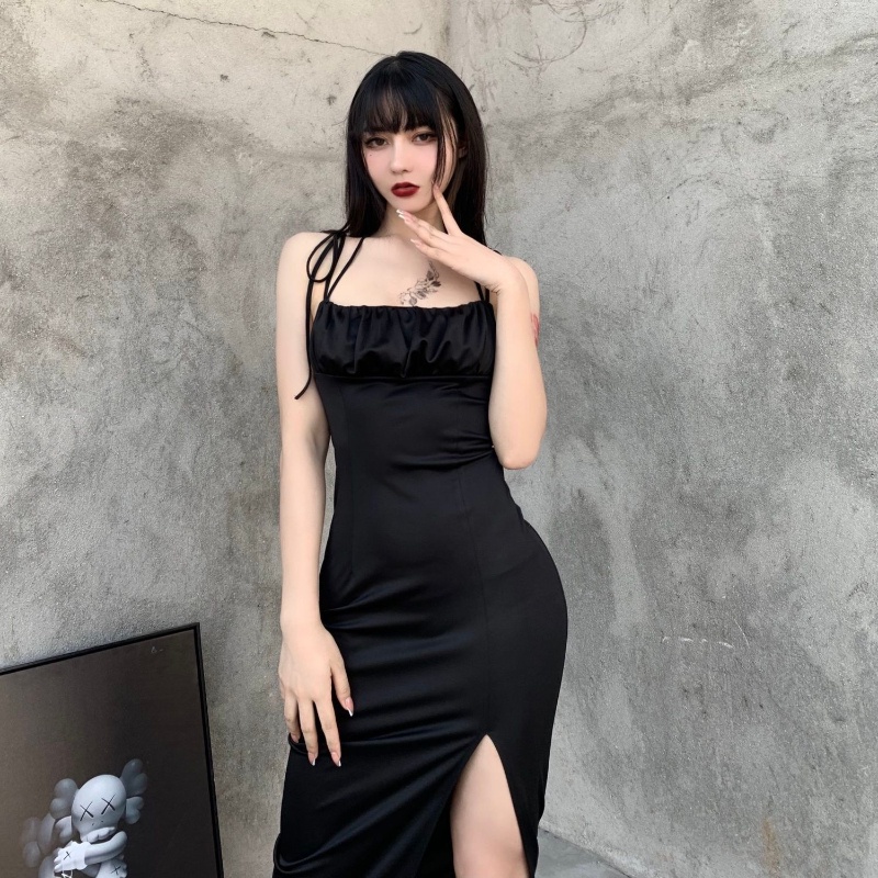 COZOK Đầm Không Tay Thiết Kế Mỏng Quyến Rũ Thời Trang