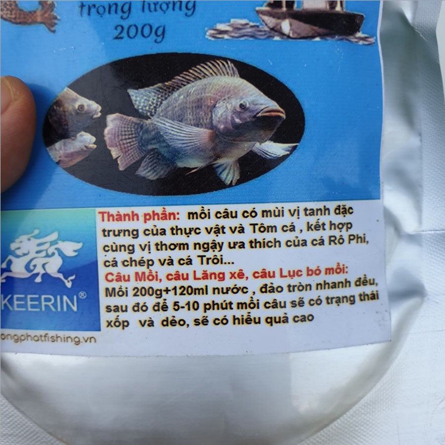 Mồi câu cá trắm, chép, trôi, Rô phi, tổng hợp siêu nhậy MOI-1 -giá rẻ-