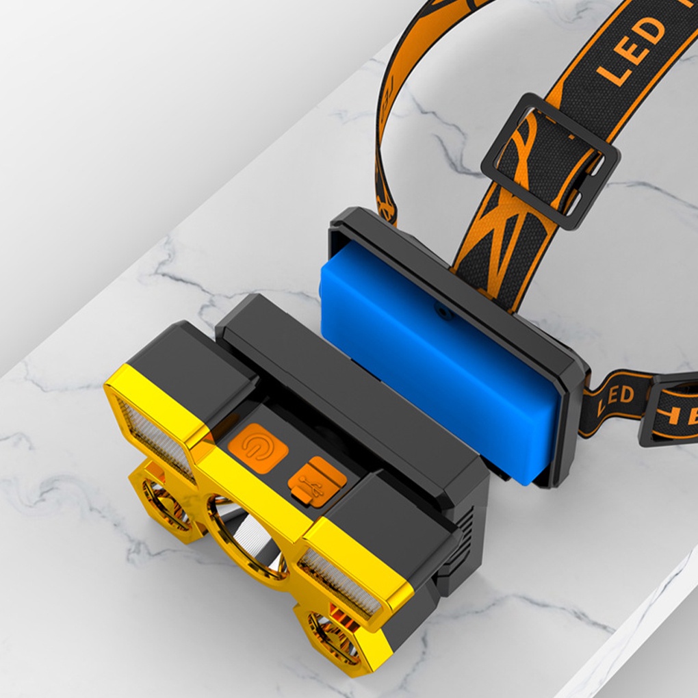 [ff86]Rechargeable Headlamp ABS Torch Life Waterproof Tools Portable Headlight Head Lantern Lamp Accessory for Camping