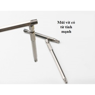 Bộ 11 đầu tô vít hoa thị có lỗ (6 cánh)