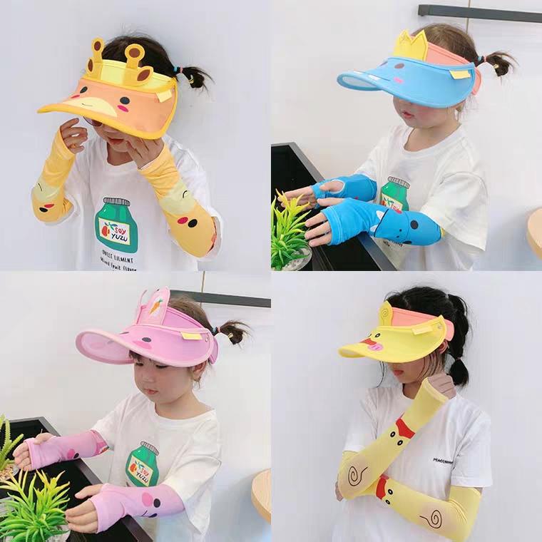Set Mũ chống nắng kèm găng tay siêu dễ thương cho bé
