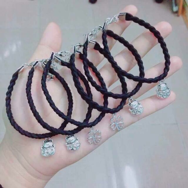 Vòng tay dây bính đen giá sỉ