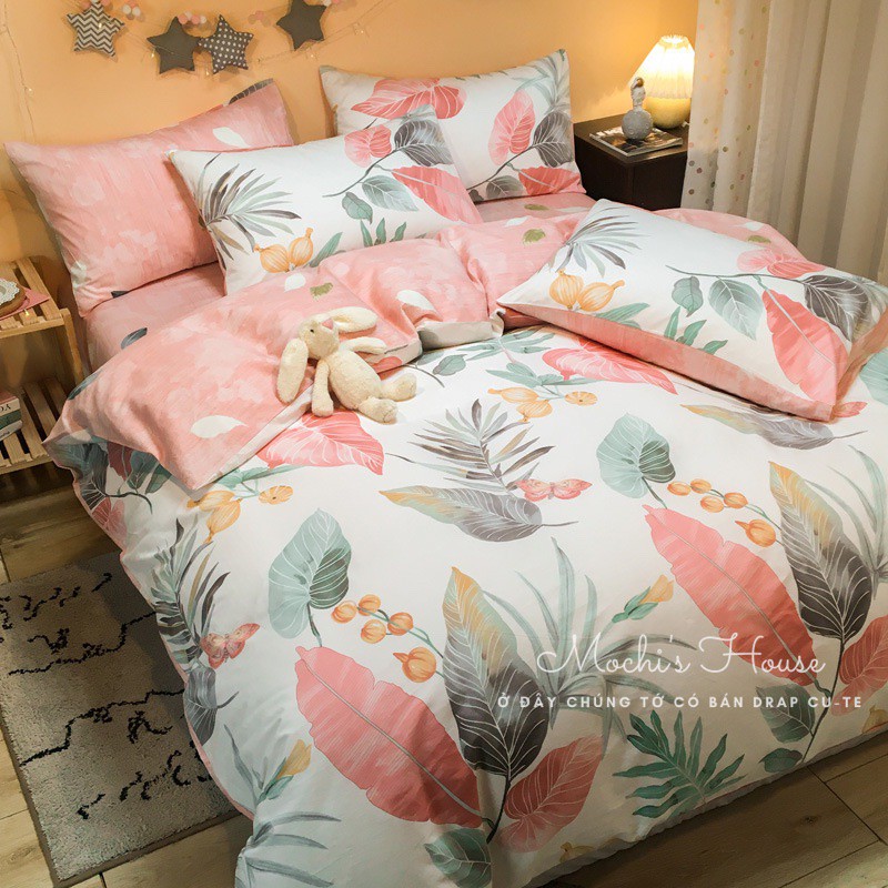 BỘ CHĂN GA GỐI POLY COTTON HOA BẰNG LĂNG CỰC XINH, GA GIƯỜNG ĐẸP