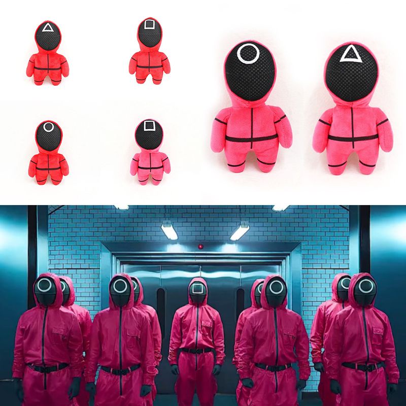 Thú Nhồi Bông Hình Nhân Vật Red Squid Guard Worker Staff 001 456 # 218