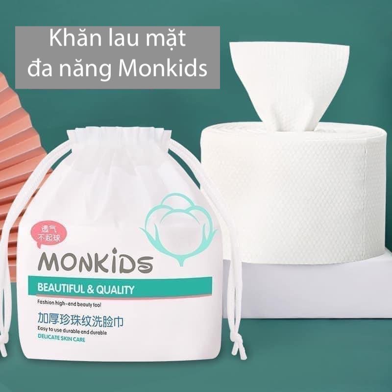 [Hàng có sẵn] Khăn lau mặt mềm khô, khăn lau mặt chăm sóc da mặt cực tốt Monkids ( chính hãng ) | WebRaoVat - webraovat.net.vn