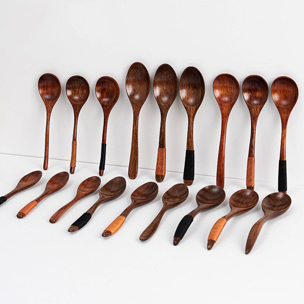 Muỗng gỗ tự nhiên 8 kiểu tùy chọn chất lượng cao dùng trong nhà bếp