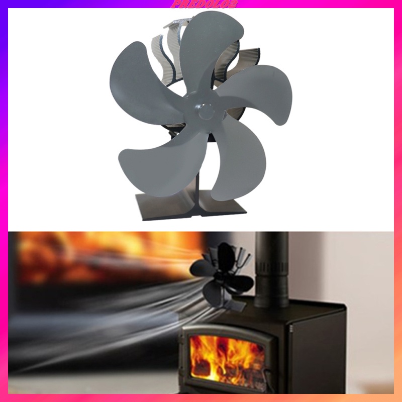 Heat Powered 5 Blade Stove Fan Eco Friendly Fireplace Fan Efficiency