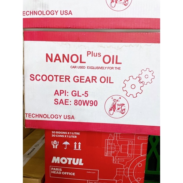 Dầu nhớt láp hộp số NANOL USA Scooter Gear 120ml GL-5 80W-90, hàng xịn giá tốt, hàng xịn giá tốt