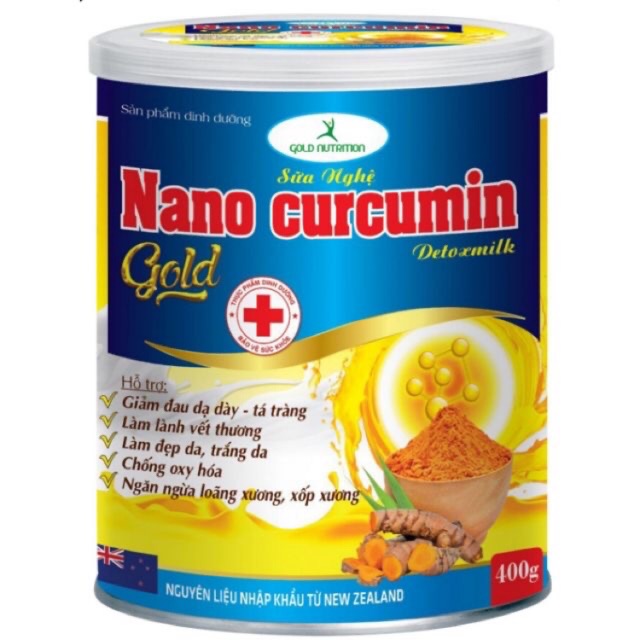 Sữa nghệ nano curcumin gold detoxmilk hộp 900g