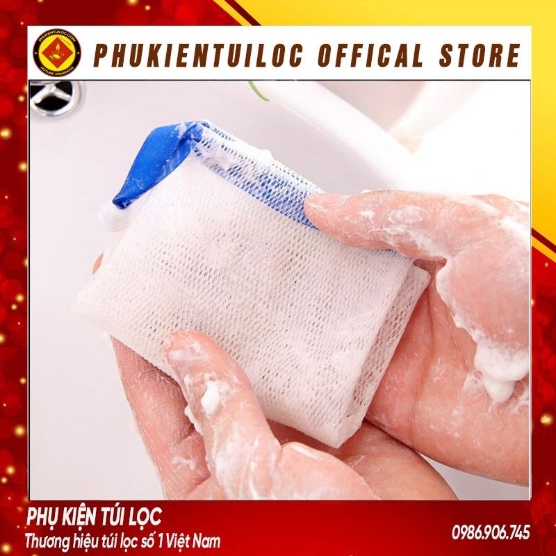 Túi Lưới Đựng Xà Phòng Túi Lưới Tạo Bọt Xà Bông Tiện Lợi - 2 Lớp Có Dây Rút