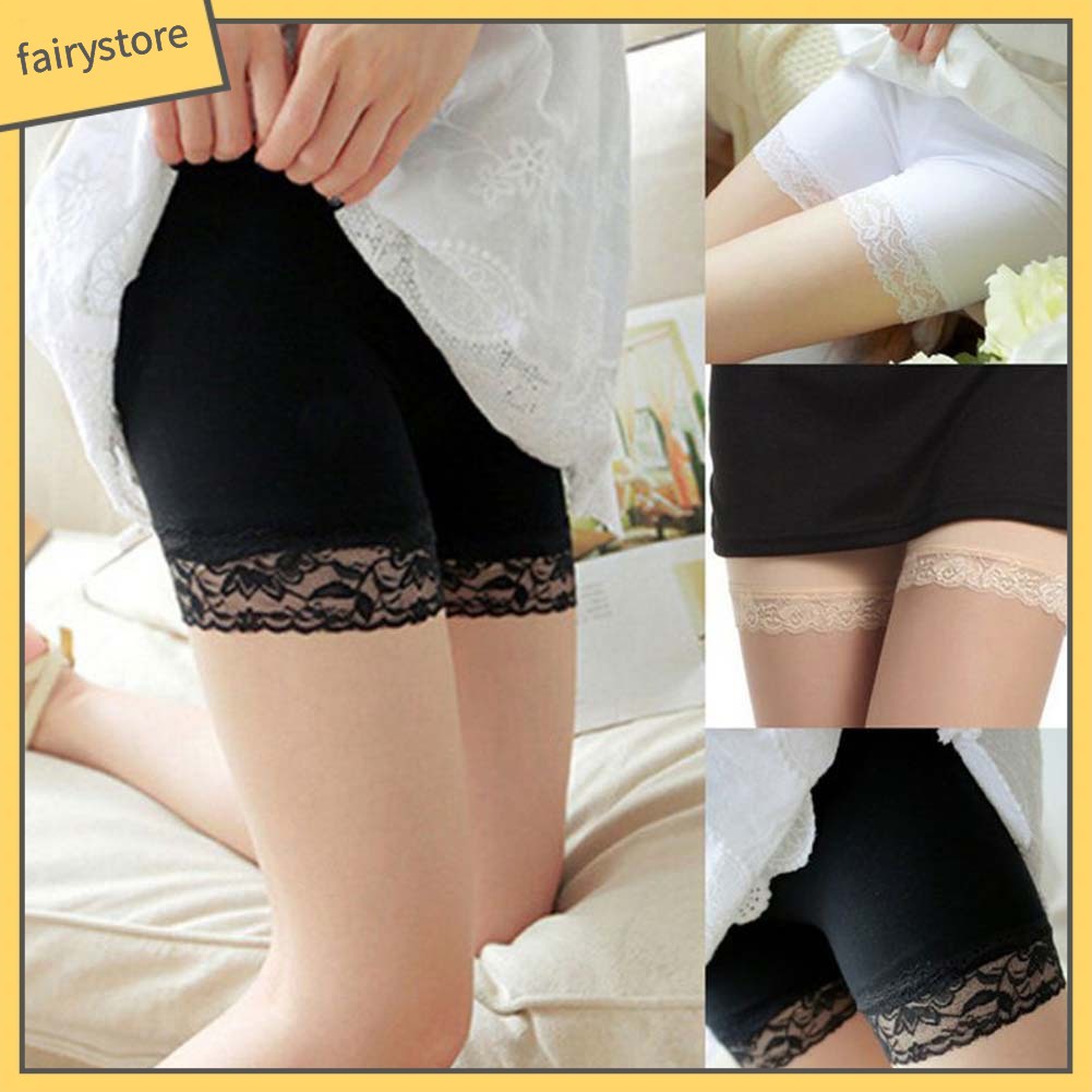 Quần bảo hộ ngắn phối ren để mặc đầm thời trang dành cho nữ