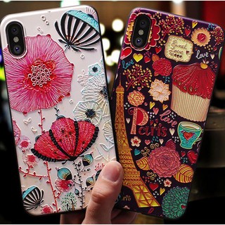 Ốp lưng iphone vân nổi hình hoa nhiều màu sắc