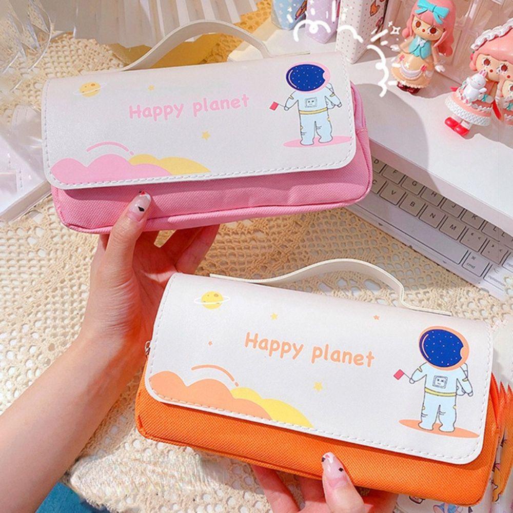 Bóp Viết Hai Lớp Họa Tiết Hành Tinh Dễ Thương