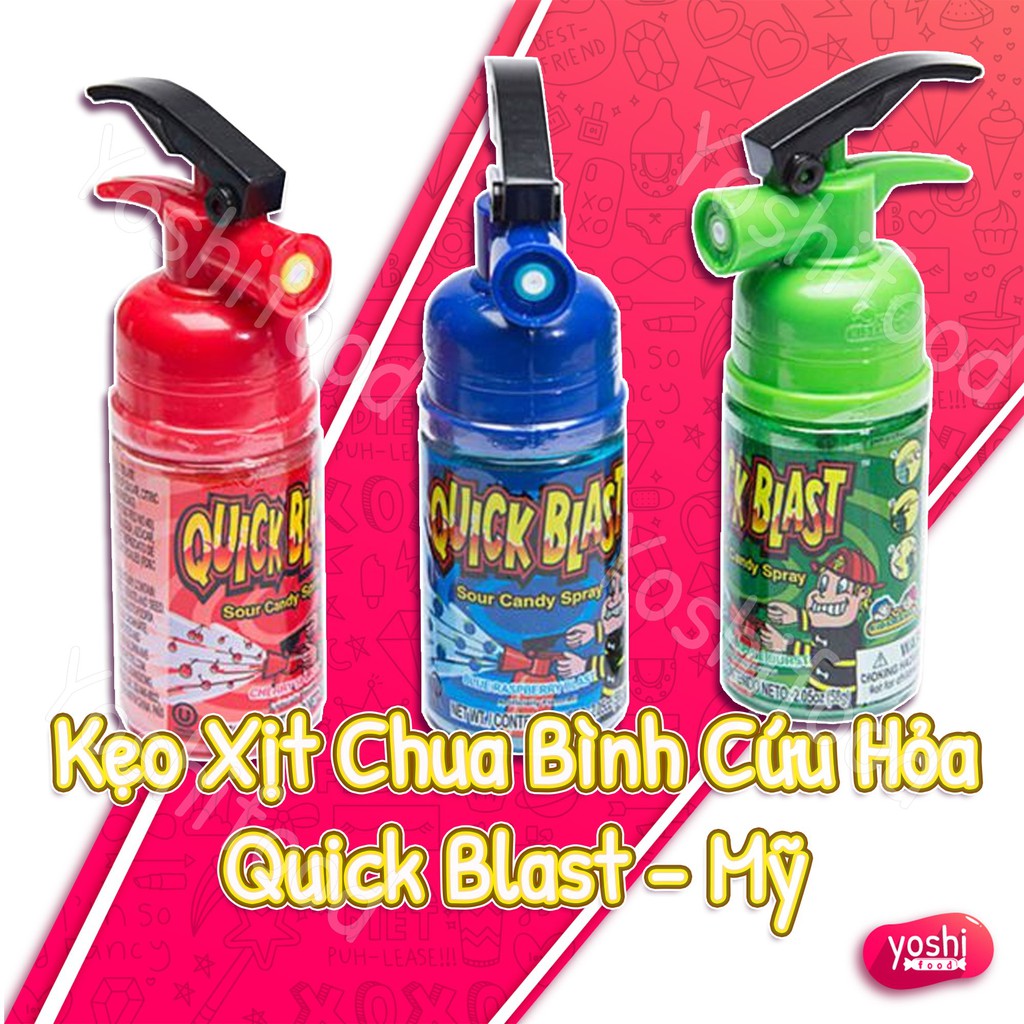 Kẹo Xịt Chua Bình Cứu Hỏa Quick Blast Vị Ngẫu Nhiên - Mỹ