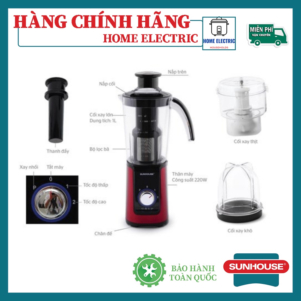 MÁY XAY SINH TỐ ĐA NĂNG SUNHOUSE SHD5322 HÀNG CHÍNH HÃNG BẢO HÀNH TOÀN QUỐC 12 THÁNG