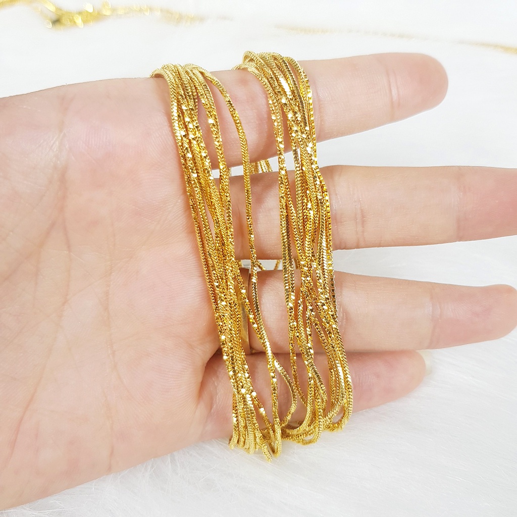 Dây Chuyền Nữ Nhiều Mẫu Dây Trơn Basic Xi Mạ Vàng, Mặt Vòng Cổ Thời Trang Thiết Kế Cao Cấp BX25MD1