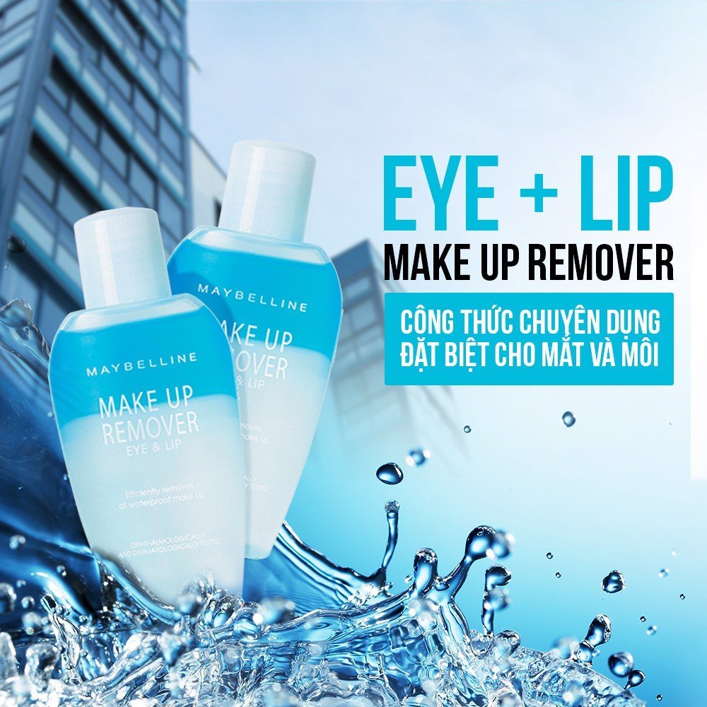 Nước Tẩy Trang Mắt và Môi Chuyên Dụng 2 lớp Maybelline New York Eye & Lip Makeup Remover 150ml - 40ml