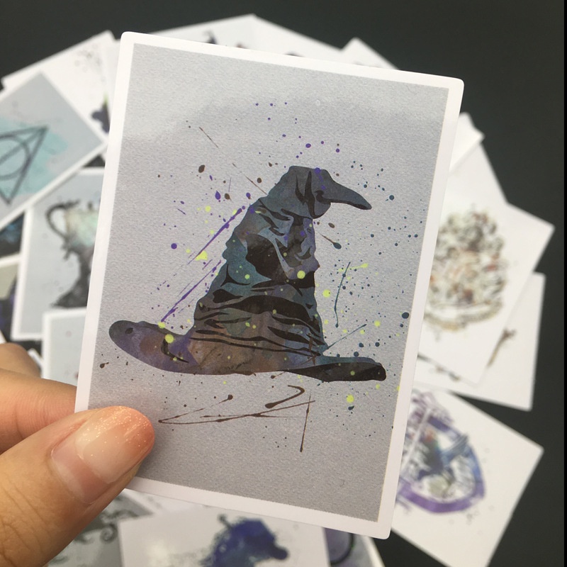 25 miếng dán trang trí phong cách hoạt hình Harry Potter chống nước