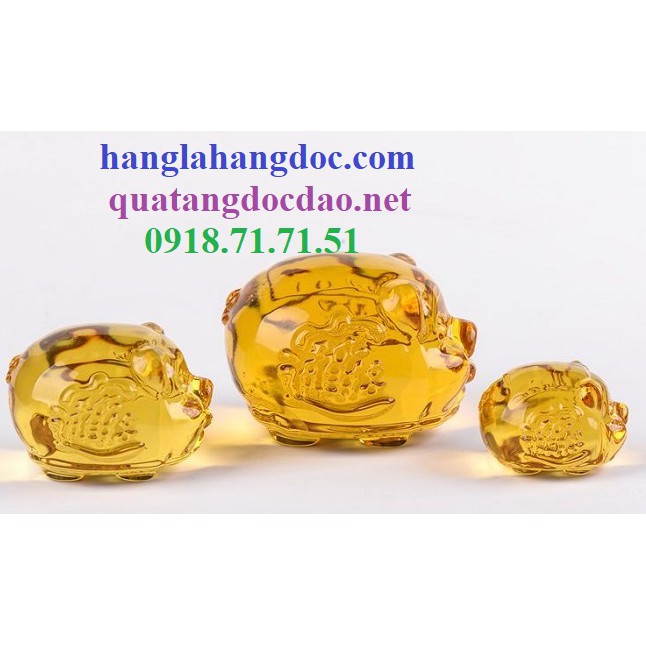 Tượng heo pha lê lưu ly dài 7cm, biểu tượng của phúc khí & tài lộc dồi dào