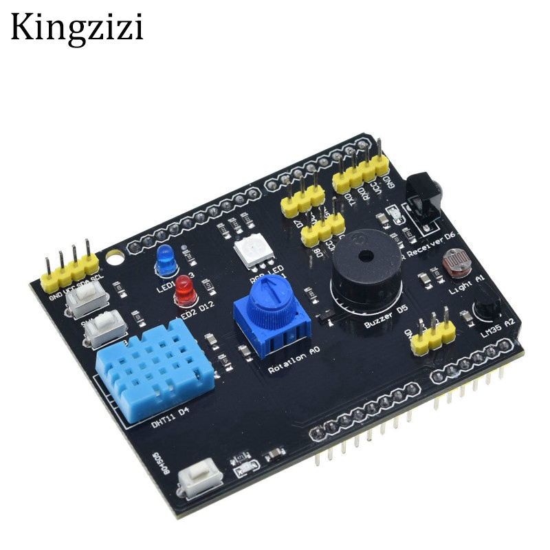 Bảng Mạch Cảm Biến Nhiệt Độ Độ Ẩm Dht11 Lm35 Cho Arduino Uno R3 Rgb Led IR Receiver Buzzer I2C