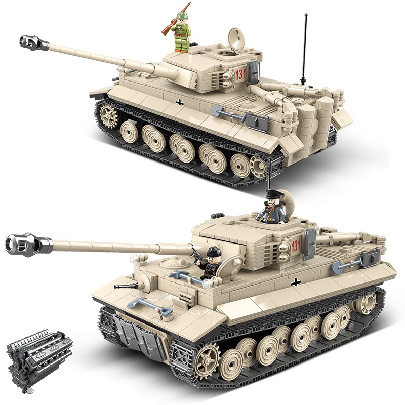 Đồ chơi Lắp ghép Mô hình Xe Tank germany ww2 tiger tank 131 WW2 100061 xe tăng