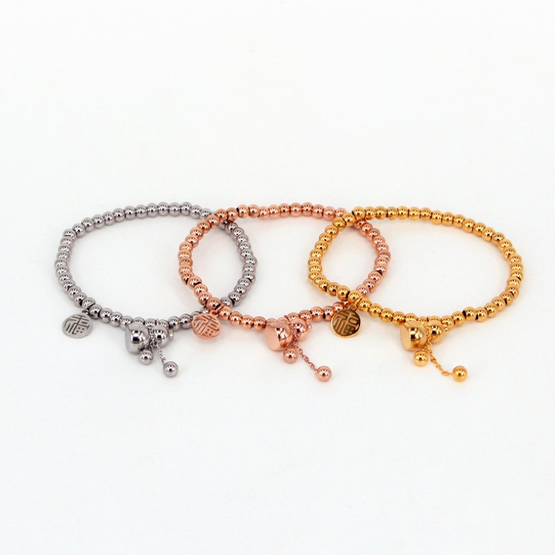 Lắc Tay Bi Hồ Lô May Mắn Titan Ko Han Rỉ TT 3823